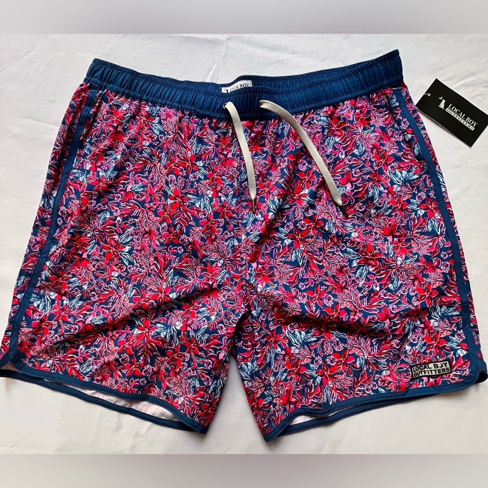 NWT Local Boy Outfitters Swim Shorts/Trunk Size XXL Quick Dry Vibrant Boat Day